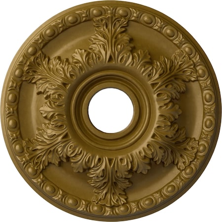 Ekena Millwork Granada Ceiling Medallion (Fits Canopies up to 6 5/8"), Hnd-Painted Gold, 18"OD x 3 1/2"ID x 2 1/2"P CM18GAGLS